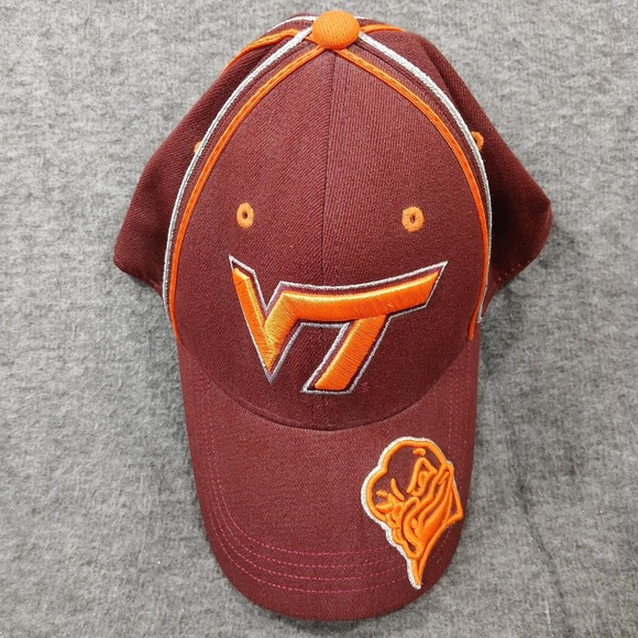 Top Of The‎ World Virginia Tech Hokies Embroidered Collegiate Red Baseball Cap - Picture 3 of 8